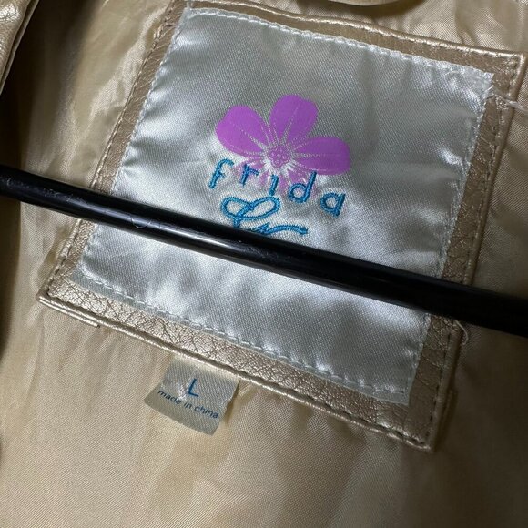 Frida G. London Women's Faux Leather Moto Jacket Large #56-10 - Picture 3 of 10